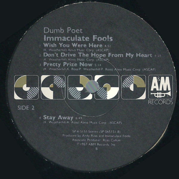 Immaculate Fools : Dumb Poet (LP, Album)