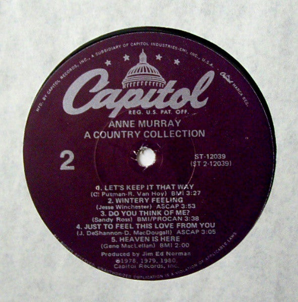 Anne Murray : A Country Collection (LP, Comp, Jac)