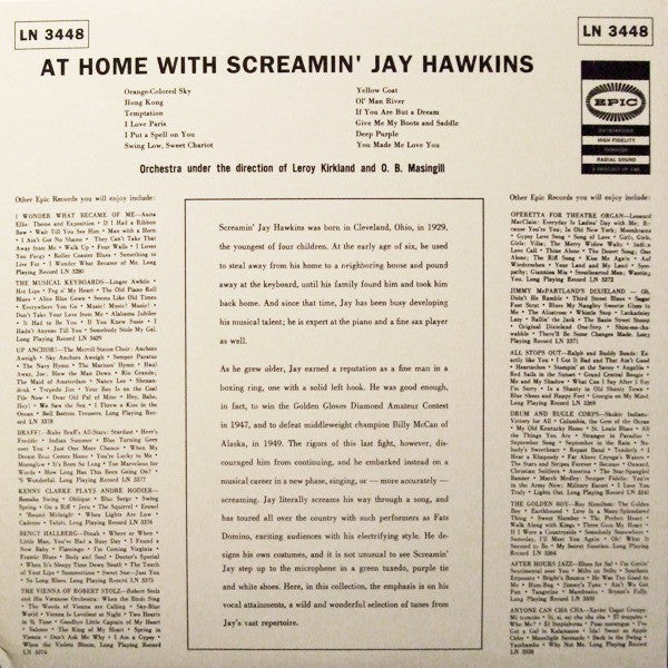 Screamin' Jay Hawkins : At Home With Screamin' Jay Hawkins (LP, Album, RE)