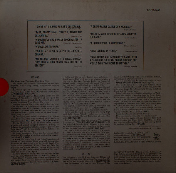 Phil Silvers, Nancy Walker, John Reardon (2), Nancy Dussault, Do Re Mi Chorus : Do Re Mi (Original Broadway Cast) (LP, Album, Mono)