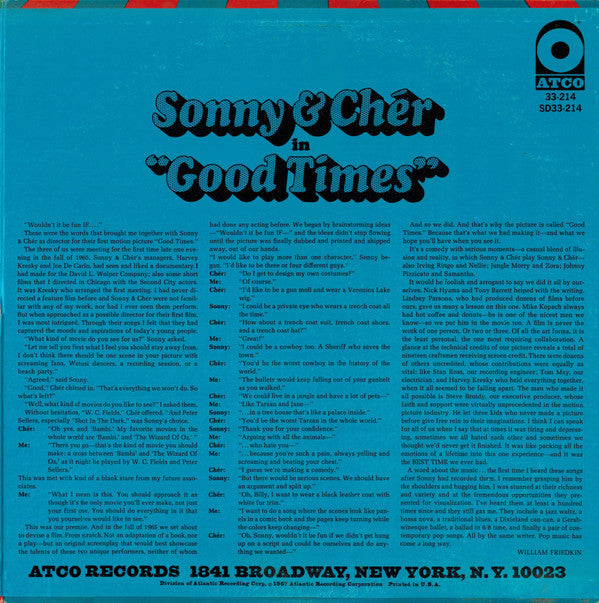 Sonny & Chér* : Good Times (Original Film Soundtrack) (LP, Album, MO)