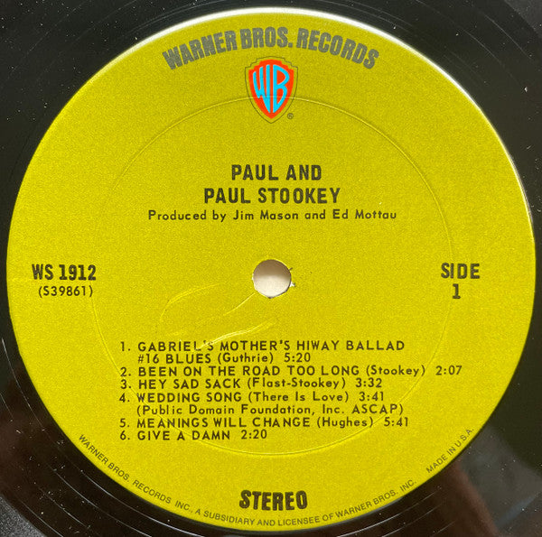 Noel Paul Stookey : Paul And (LP, Album, Pit)