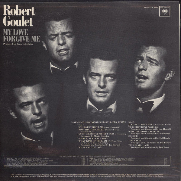 Robert Goulet : My Love Forgive Me (LP, Album, Mono)