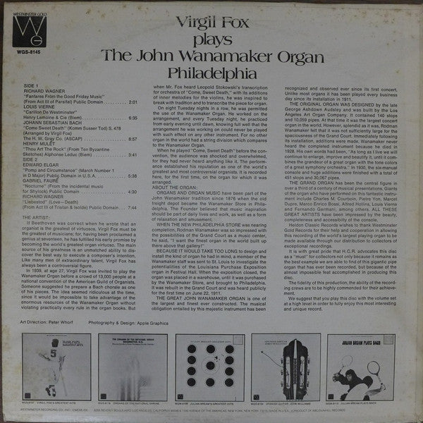Virgil Fox : Virgil Fox Plays The John Wanamaker Organ Philadelphia (LP, Album)