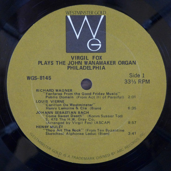 Virgil Fox : Virgil Fox Plays The John Wanamaker Organ Philadelphia (LP, Album)