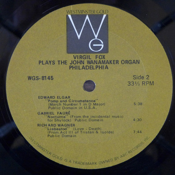 Virgil Fox : Virgil Fox Plays The John Wanamaker Organ Philadelphia (LP, Album)