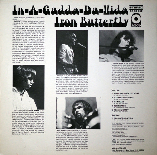 Iron Butterfly : In-A-Gadda-Da-Vida (LP, Album, CT )