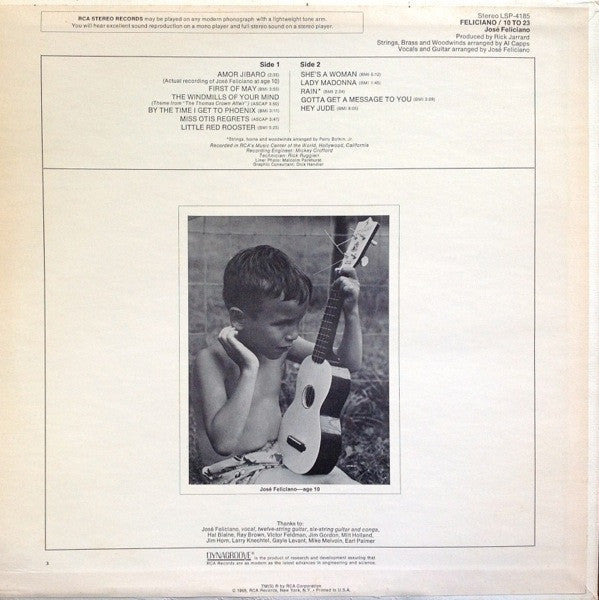 Jose Feliciano* : 10 To 23 (LP, Album, Hol)