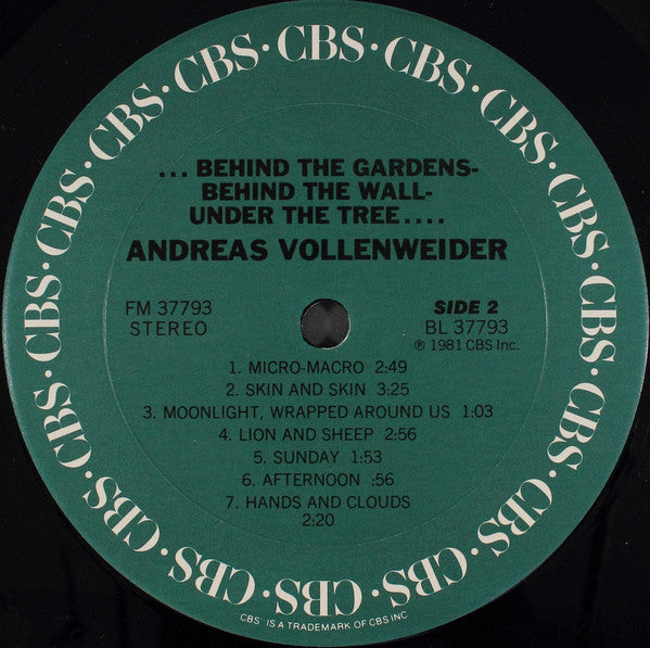 Andreas Vollenweider : ... Behind The Gardens - Behind The Wall - Under The Tree ... (LP, Album, Pit)