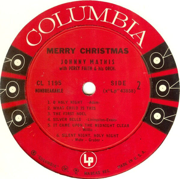 Johnny Mathis : Merry Christmas (LP, Album, Mono)