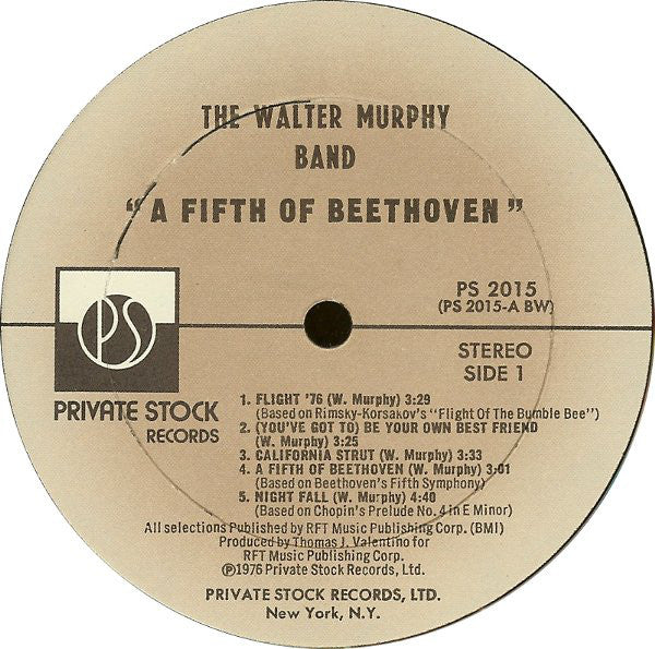 The Walter Murphy Band* : A Fifth Of Beethoven (LP, Album, Bes)