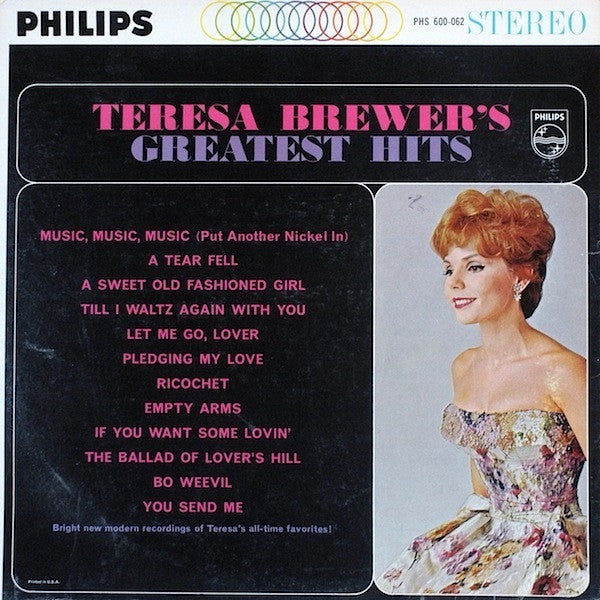 Teresa Brewer : Teresa Brewer's Greatest Hits (LP, Album)