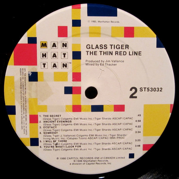 Glass Tiger : The Thin Red Line (LP, Album, SRC)