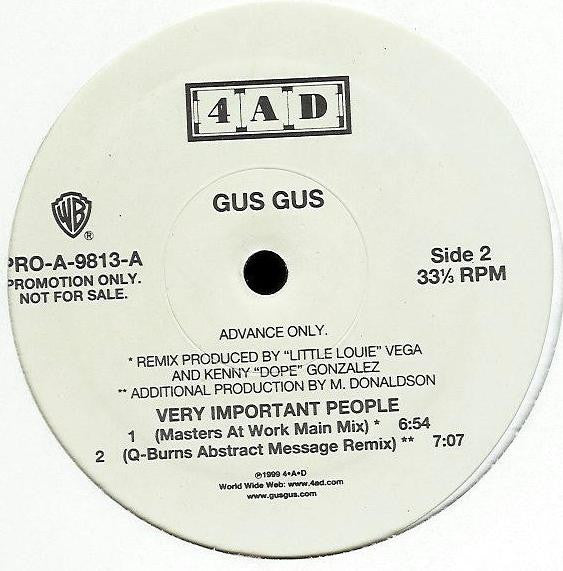 Gus Gus* : Very Important People (12", Promo)