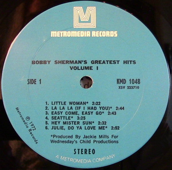 Bobby Sherman : Bobby Sherman's Greatest Hits Volume I (LP, Comp, Tri)