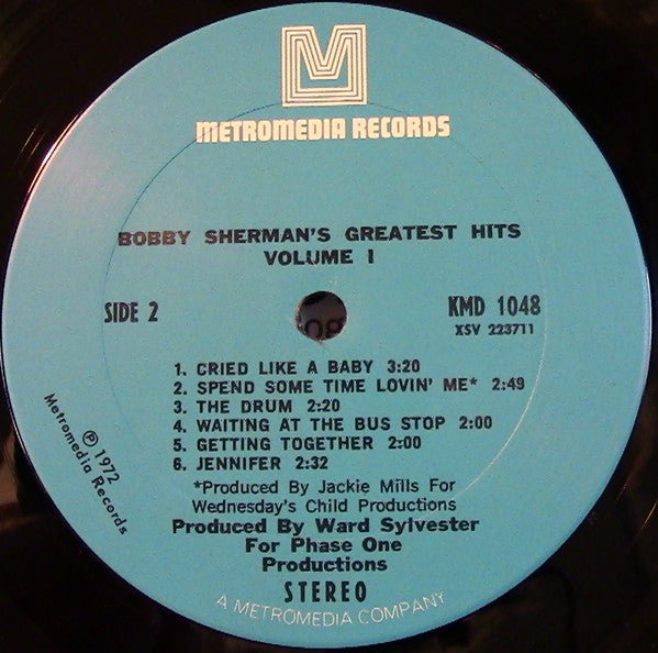 Bobby Sherman : Bobby Sherman's Greatest Hits Volume I (LP, Comp, Tri)