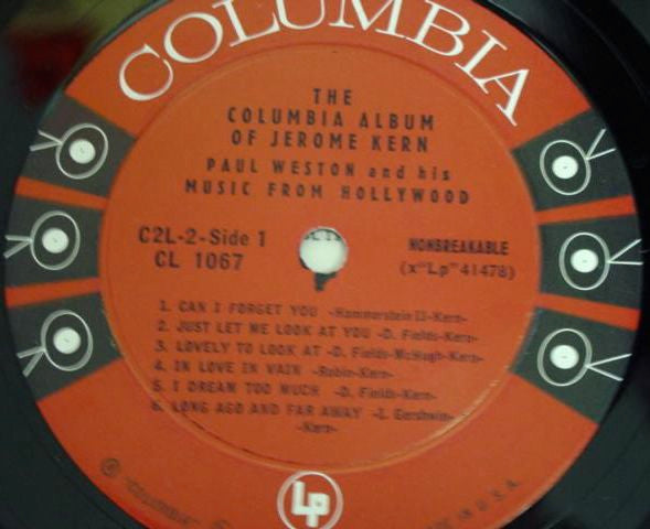 Paul Weston And His Music From Hollywood : The Columbia Album Of Jerome Kern (2xLP, Album, Mono)