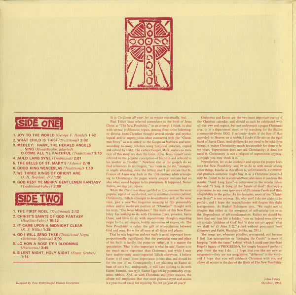 John Fahey : The New Possibility (John Fahey's Guitar Soli Christmas Album) (LP, Album, RE)