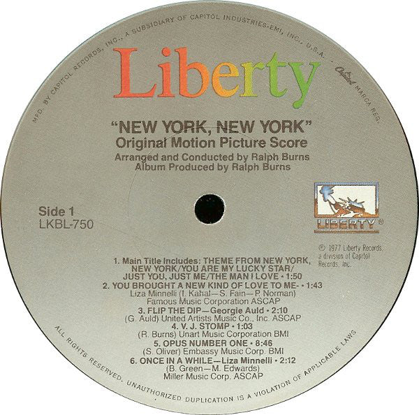 Various : New York, New York (Original Motion Picture Score) (2xLP, Album, RE)