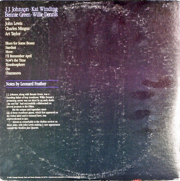 J. J. Johnson* · Kai Winding · Bennie Green · Willie Dennis : Four Trombones...The Debut Recordings (2xLP, Comp, Mono, RM, Gat)