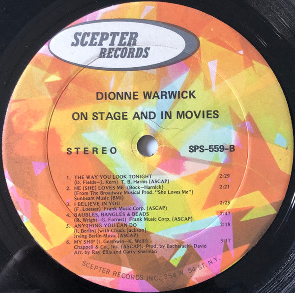 Dionne Warwick : On Stage And In The Movies (LP, Album, RP)