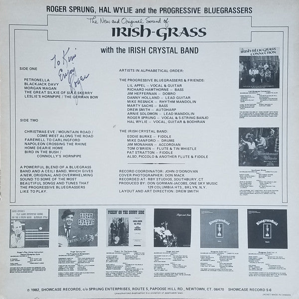 Roger Sprung, Hal Wylie, The Progressive Bluegrassers, The Irish Crystal Band : The New And Original Sound Of Irish-Grass (LP, Album)