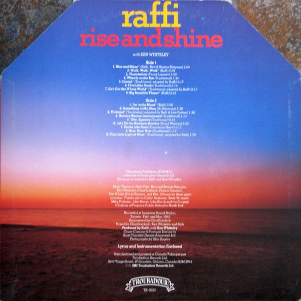 Raffi (2) : Rise And Shine (LP, Album)