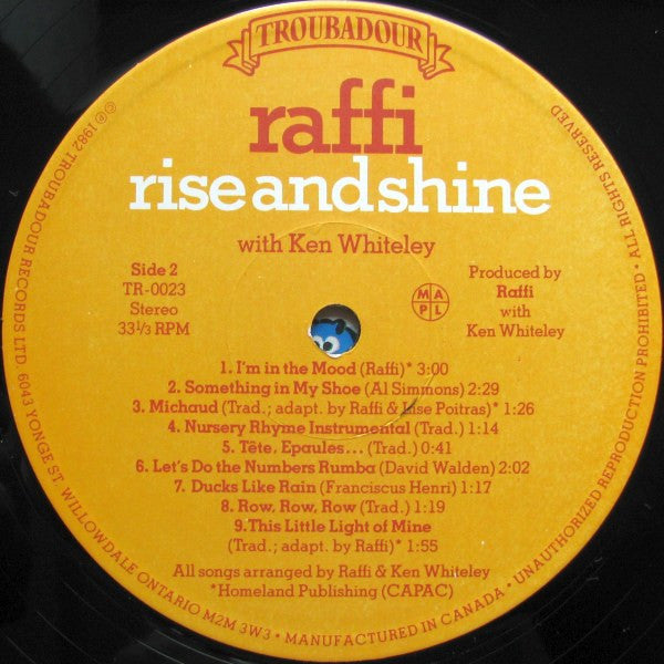 Raffi (2) : Rise And Shine (LP, Album)