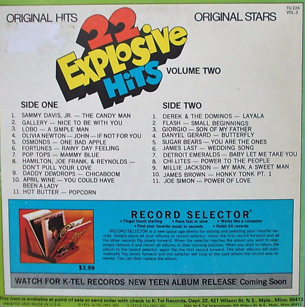 Various : 22 Explosive Hits, Vol 2 (LP, Comp, Blu)