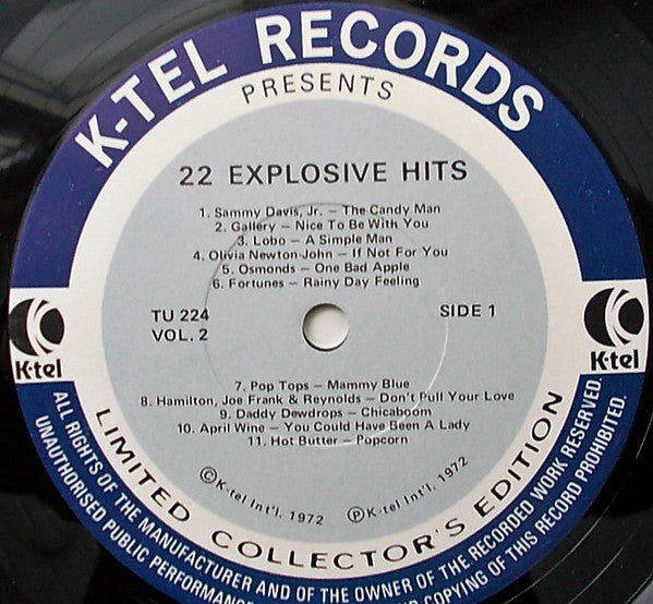 Various : 22 Explosive Hits, Vol 2 (LP, Comp, Blu)