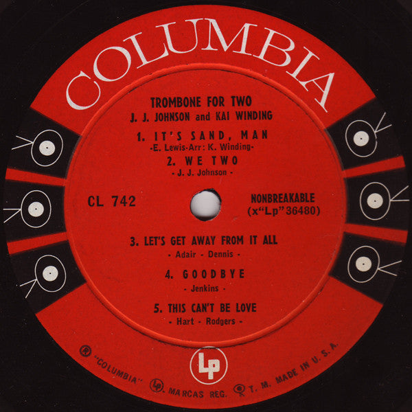 J.J. Johnson And Kai Winding : Trombone For Two (LP, Album, Pit)