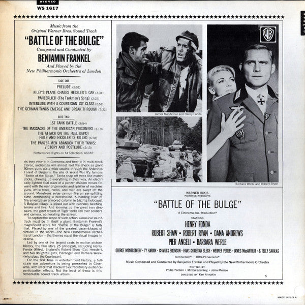 Benjamin Frankel With The New Philharmonia Orchestra* : Battle Of The Bulge - The Original Motion Picture Sound Track (LP, Album)