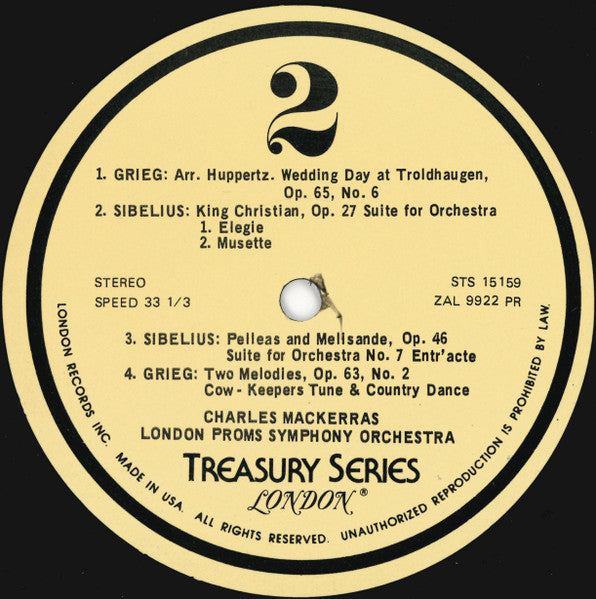London Proms Symphony Orchestra*, Charles Mackerras*, Sibelius* / Grieg* : Finlandia  (The Music Of Sibelius And Grieg) (LP, Album, RE, RP)