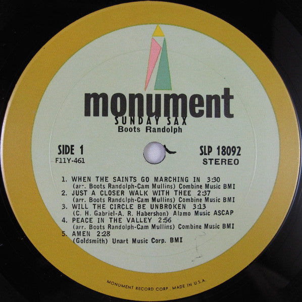 Boots Randolph : Sunday Sax (LP, Album)