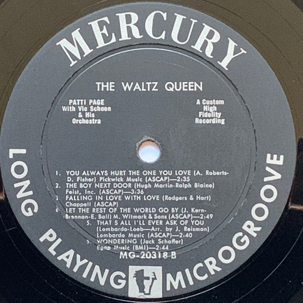 Patti Page : The Waltz Queen (LP, Album, Mono, HV )
