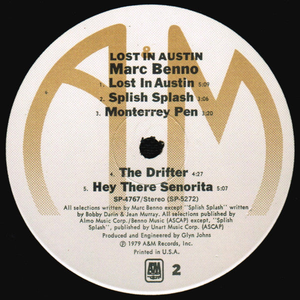 Marc Benno : Lost In Austin (LP, Album)