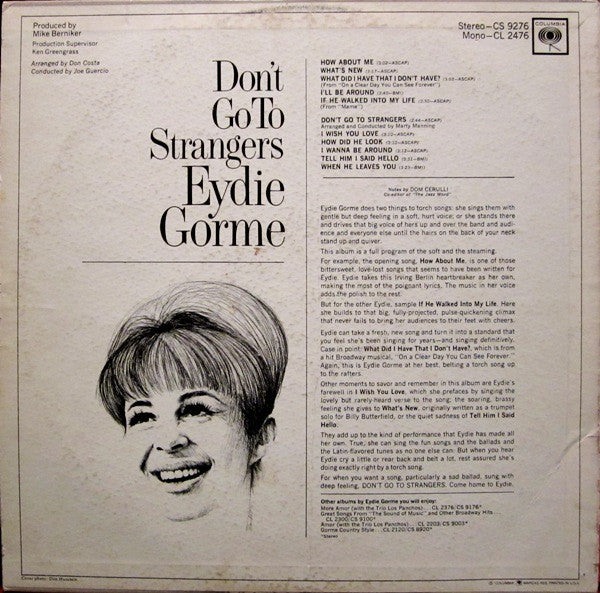 Eydie Gorme* : Don't Go To Strangers (LP, Album)