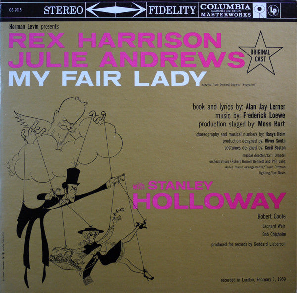 Original Cast*, Rex Harrison, Julie Andrews With Stanley Holloway Book And Lyrics By Alan Jay Lerner Music By Frederick Loewe : My Fair Lady (LP, Album, RE)
