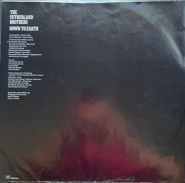 The Sutherland Brothers* : Down To Earth (LP, Album, Pit)
