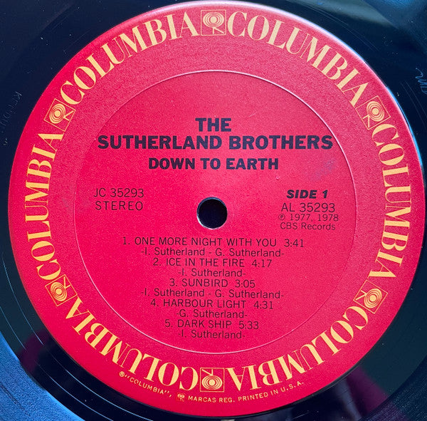 The Sutherland Brothers* : Down To Earth (LP, Album, Pit)