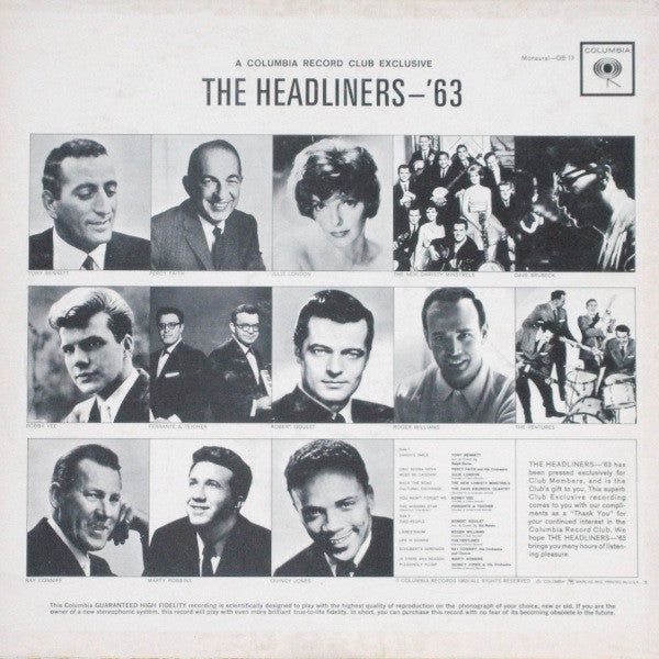 Various : The Headliners '63 (LP, Comp, Mono, Smplr, Pit)