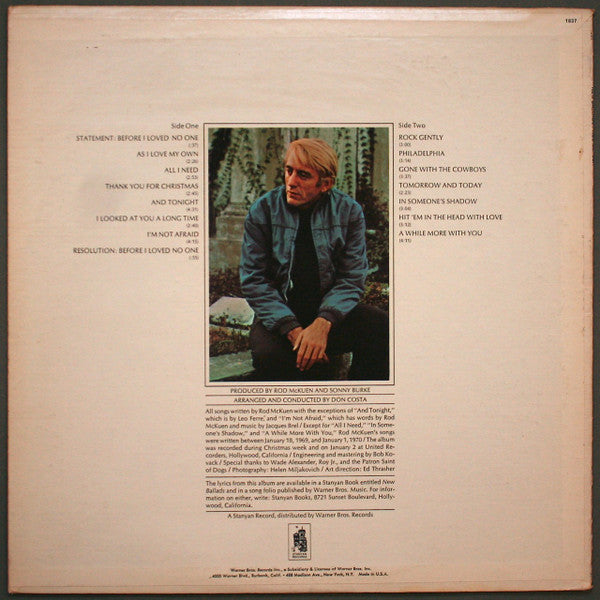 Rod McKuen : New Ballads (LP, Album, Pit)