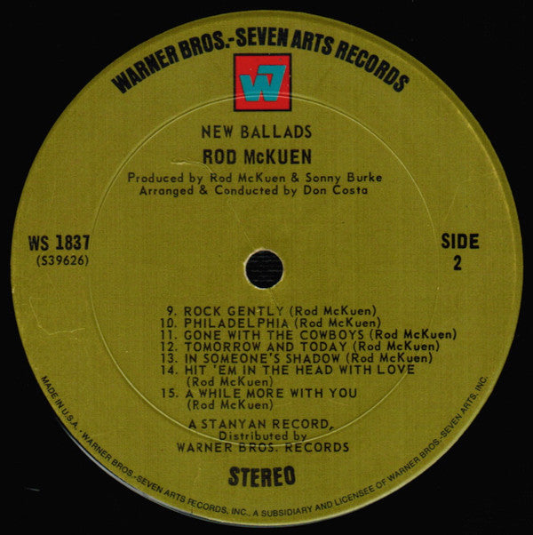 Rod McKuen : New Ballads (LP, Album, Pit)