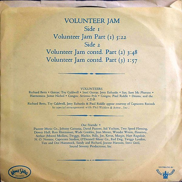 The Charlie Daniels Band : Volunteer Jam (7", EP)