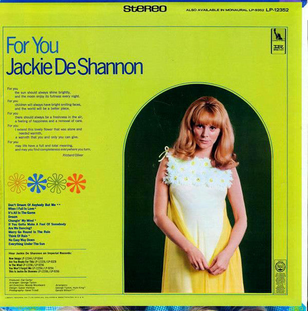 Jackie DeShannon : For You (LP, Album)