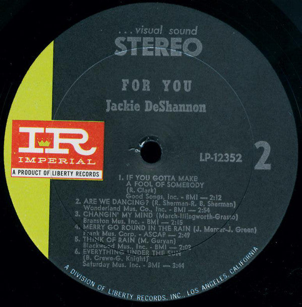 Jackie DeShannon : For You (LP, Album)