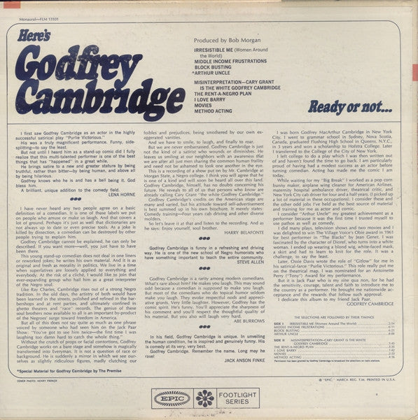 Godfrey Cambridge : Ready Or Not ... Here's Godfrey Cambridge (LP, Mono, Pit)