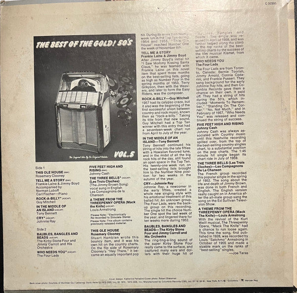 Various : The Best Of The Gold! Vol. 5 (50's) (LP, Comp)