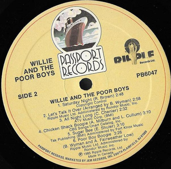 Willie And The Poor Boys : Willie And The Poor Boys (LP, Album, Cin)