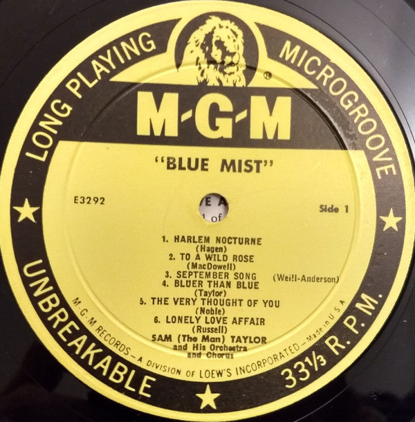 Sam (The Man) Taylor And His Orchestra* : Blue Mist (LP, Album, Mono)